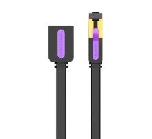 Flat Network Cable Extension CAT7 Vention ICBBK RJ45 Ethernet 10Gbps 8m Black