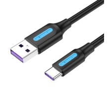 USB 2.0 A to USB-C Cable Vention CORBF 5A 1m Black PVC