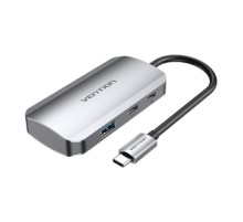 USB-C to USB-C Docking Station, 3x USB3.0, PD 0.15m Vention TNDHB, gray