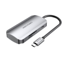 USB-C to 3x USB3.0 Docking Station, SD, TF, PD 0.15m Vention TNHHB, gray