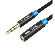 Cable Audio Braided 3.5mm male-female Vention VAB-B06-B150-M 1,5m Black