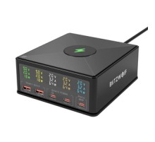 Charger Blitzwolf 868H, 2xUSB-A, 3xUSB type-C, 160W (black)