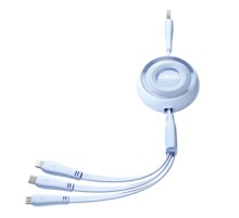 3in1 Joyroom Colorful USB to USB-C/Lightning/Micro USB cable 3.5A, 1m (blue)