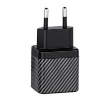 Wall charger INVZI GaN 2x USB-C, 45W, EU (black)