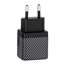Wall charger INVZI GaN 2x USB-C, 45W, EU (black)