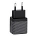 Wall charger INVZI GaN 2x USB-C, 45W, EU (black)