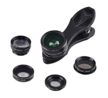 Mobile lens kit APEXEL APL-DG5H 5 in 1 universal (black)