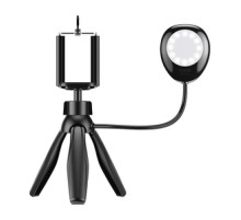 Phone holder/tripod APEXEL APL-JJ21FL with LED light (black)