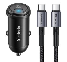 Car Charger McDodo CC-7493 65W With Mini White USB-C Cable With E-mark Chip 1m 100W (black)