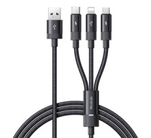 3in1 USB to USB-C / Lightning / Micro USB Cable, Mcdodo CA-5790, 3.5A, 1.2m (black)