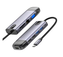 Mcdodo HU-7740 6w1 USB-C Hub (USB-C, HDMI, USB3.0*2, SD, TF)