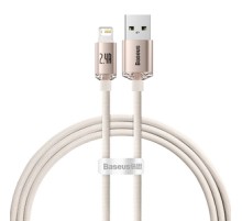 Kabel USB do iP Baseus Crystal Shine, 2.4A, 1.2m (różowy)
