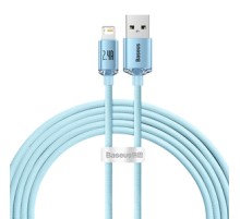 Kabel USB do iP Baseus Crystal Shine, 2.4A, 2m (niebieski)