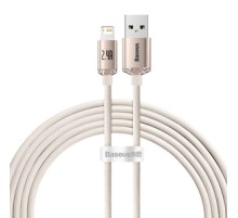 Kabel USB do iP Baseus Crystal Shine, 2.4A, 2m (różowy)