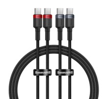 Cable Baseus Cafule USB-C to USB-C 100W,1m, 2psc (Red Black, Grey Black)