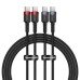 Cable Baseus Cafule USB-C to USB-C 100W,2m, 2psc (Red Black, Grey Black)