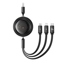 3-in-1 Baseus Free2Draw USB to M+L+C 100W cable, 1.1 m (black)