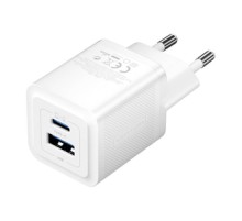 Wall charger, Vention, FEQW0-EU,  USB-C + USB- A,  30W/30W , GaN (white)