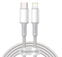 USB-C to Lightning Baseus High Density Braided Cable, 20W, PD, 2m (white)