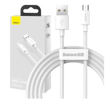 Baseus Simple Wisdom Data Cable Kit USB to Micro 2.1A (2PCS/Set) 1.5m White