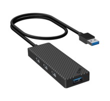 Adapter Hub 4 in 1, INVZI, MH04, 4x USB 3.0 (black)