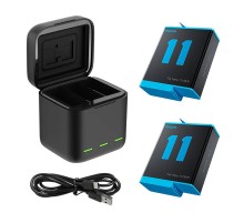 Telesin 3-slot charger box for GoPro Hero 9 / Hero 10 / Hero 11 / Hero 12 + 2 batteries (GP-BNC-901)