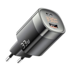 Wall charger, Essager, ECTCA-LYB01-Z, GaN, USB-A, USB-C, 33W (black)