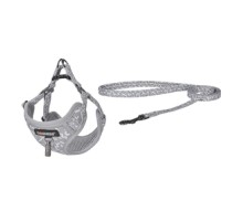 Dog set Dogness harness and leash (Light Grey)