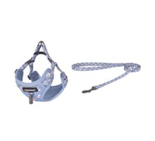 Dog set Dogness harness and leash (Blue Flower)
