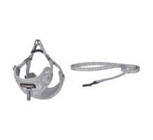 Cat set Dogness harness and leash (Light Grey)