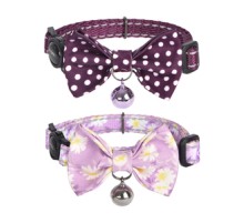Collar set Dogness for cats 2 pcs (Calamus Purple/Polka Dot Purple)
