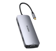HUB 8in1 MOKiN USB-C VGA+2xHDMI (silver)