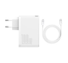 Travel Charger Baseus GaN2 Pro Quick  2x USB + 2x USB-C, 100W, EU (white)