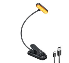 Wireless lamp Glocusent ET-Head clip-on book light, USB-C 650mAh timer (Black)