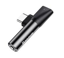 Baseus Audio Adapter USB-C to Mini Jack 3.5mm + USB-C (black)