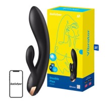Wibrator-Double Flex Satisfyer Connect App (Black)