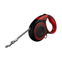 Automatic dog leash with LED light and waste bags Dogness (red)