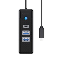 Adapter Hub USB-C do 2x USB 3.0 + USB-C Orico, 5 Gbps, 0.15m (czarny)