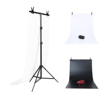 Photo studio background support Puluz 70x200cm + Backdrops 2 pcs DCA0976