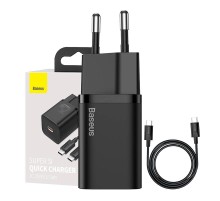 Baseus Super Si Quick Charger 1C 25W with USB-C cable for USB-C 1m (black)