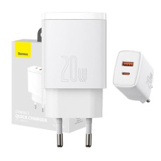 Baseus Compact Quick Charger, USB, USB-C, 20W (white)