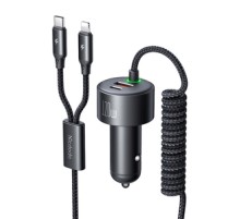 Mcdodo CC-0370 car charger, USB-C, Lightning, 120W, retractable cables
