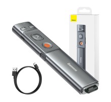 Baseus Orange Dot Multifunctionale remote control for presentation, with a laser pointer - gray