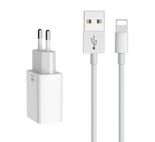 Duální USB nabíječka Mcdodo CH-6720 (EU) Lightning 1m Cestovní sada (bílá)
