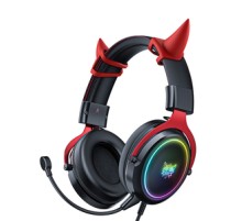 ONIKUMA X10 gaming headphones Black and red Demona pinks