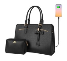 Women's 15.6'' laptop bag with cosmetic case Matein 1310 Black USB