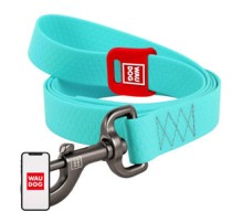 WAUDOG waterproof luminescent dog leash 25mm wide, 183 cm long turquoise