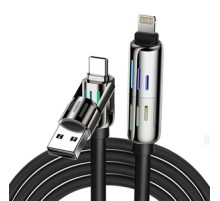 4-in-1 USB-C/USB-A to USB-C/Lightning cable Blitzwolf BW-HDC6 1.2m 240W RGB (black)