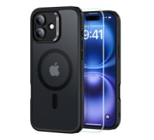 ESR Hybrid Case (HaloLock) for iPhone 16 with screen protection kit (black)