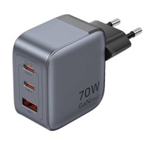GaN Vention USB-C+C+A 70W Charger (Gray)